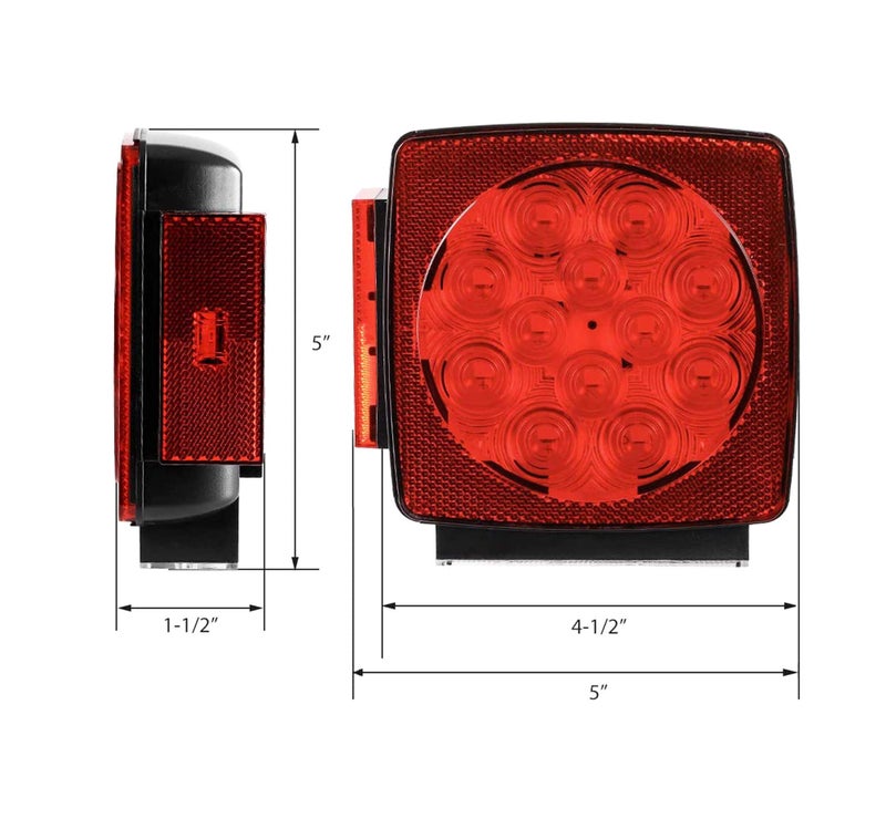 MAXXHAUL 50343 12V LED Submersible Left and Right Trailer Lights for Trailers Less than 80" Wide - Image 2